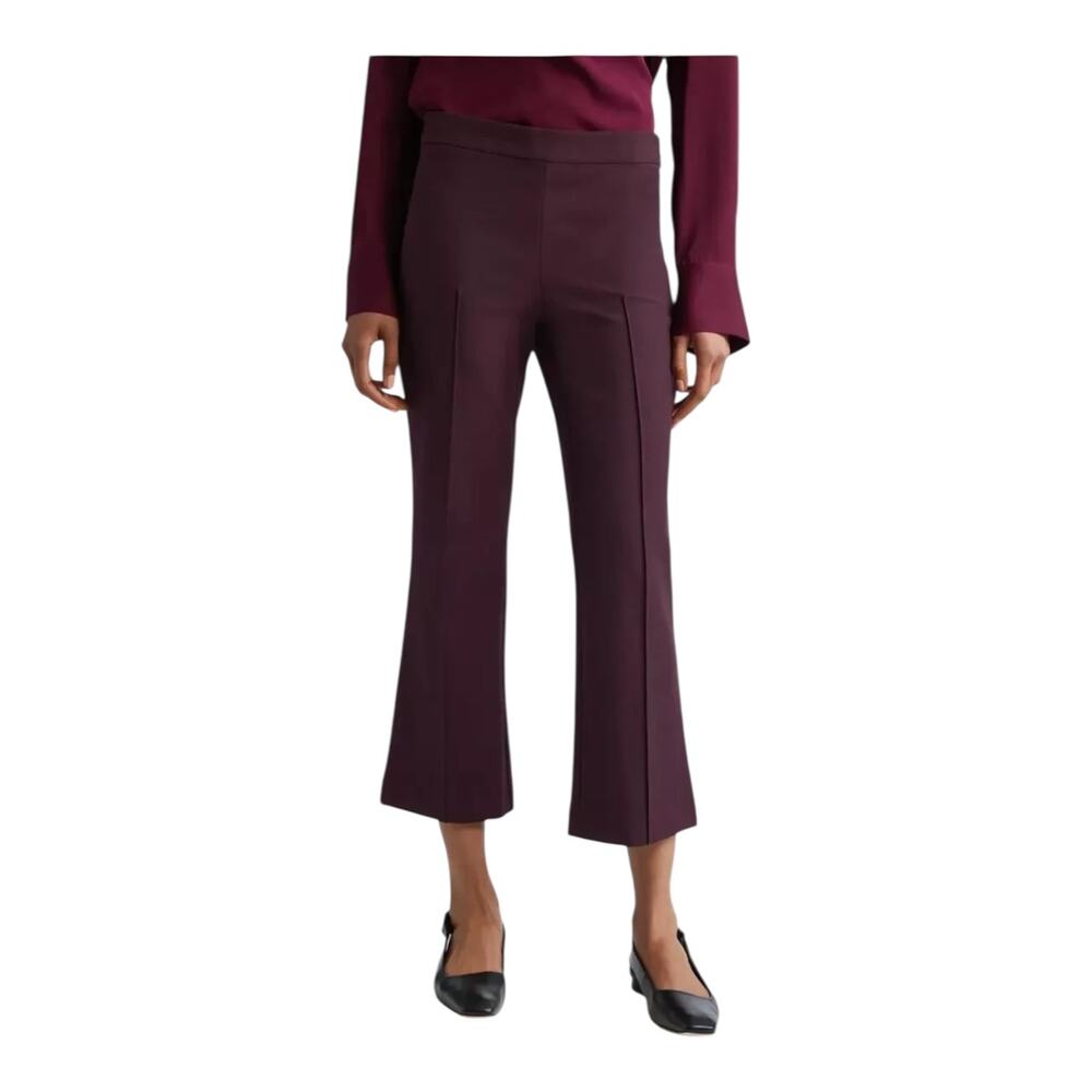 Vince Pants Mid-Rise Pintuck Crop Flare purple size 00